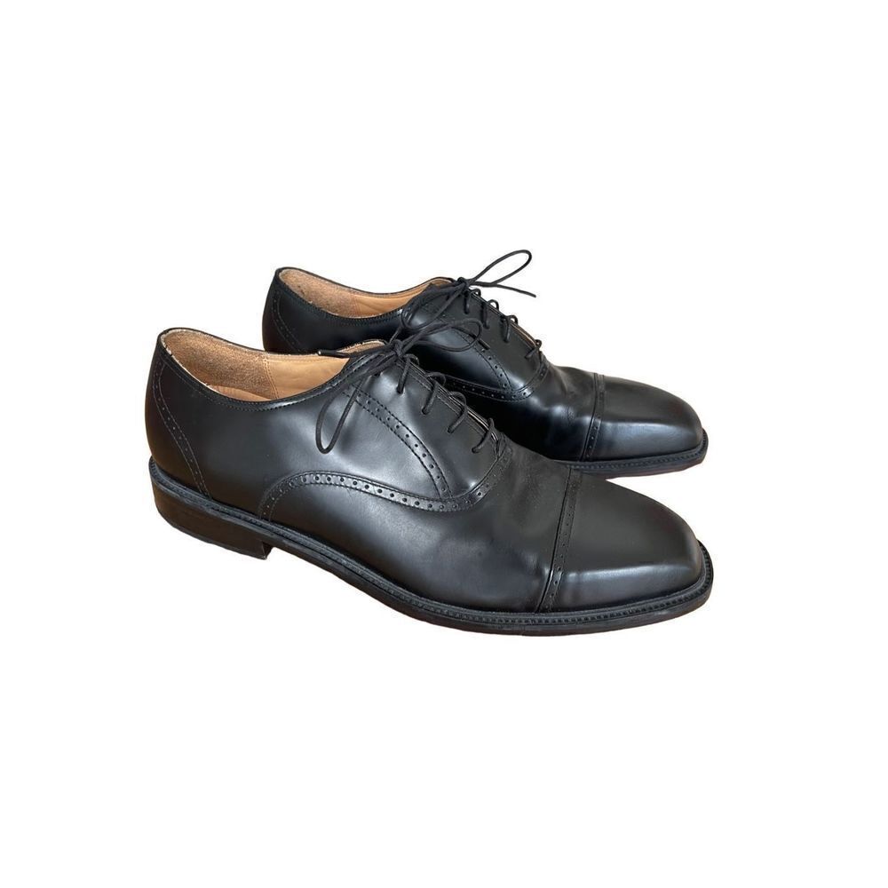 Rockport Mens Black Lace Up Square Toe Leather Comfort Oxford Shoes Size 11.5